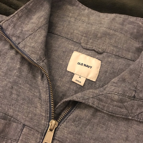Old Navy Linen Chambray Utility Jacket - Picture 2 of 3